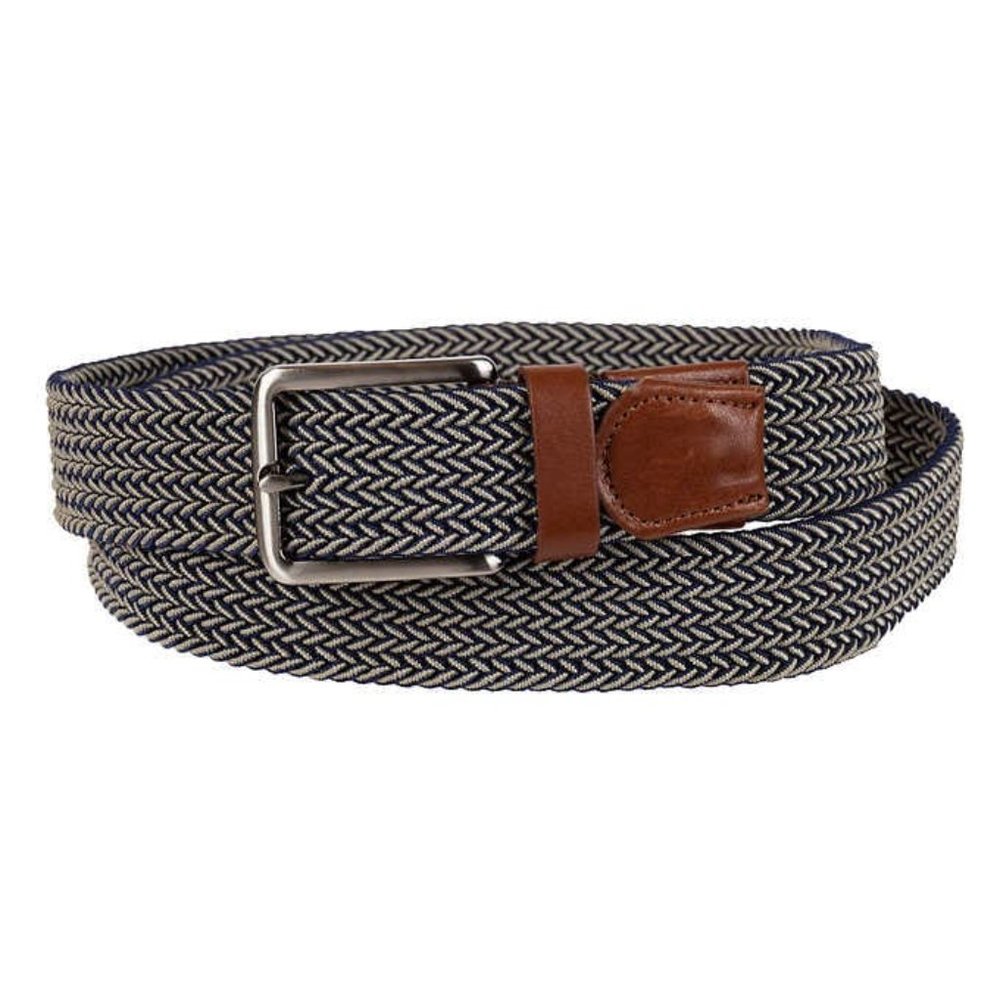 Tommy Bahama Men's Navy Blue Khaki Stretch Belt